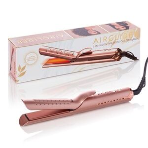 Cortex BeautyAirGlider 2 in 1 Ceramic Cool Air Flat Iron/Curler Rose Gold NIB